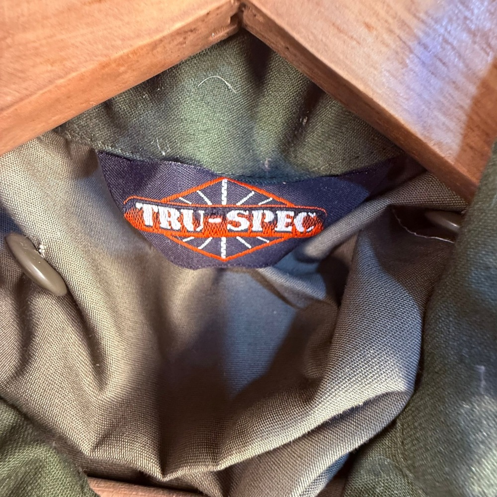 Tru-Spec Mens M-65 Field Jacket USMC Patch Olive Drab Green Military Coat Hooded - Picture 2 of 9